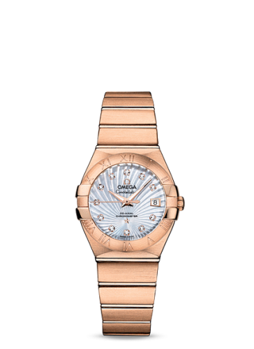 Omega Constellation Co-Axial 27 Brushed Red Gold / MOP Supernova